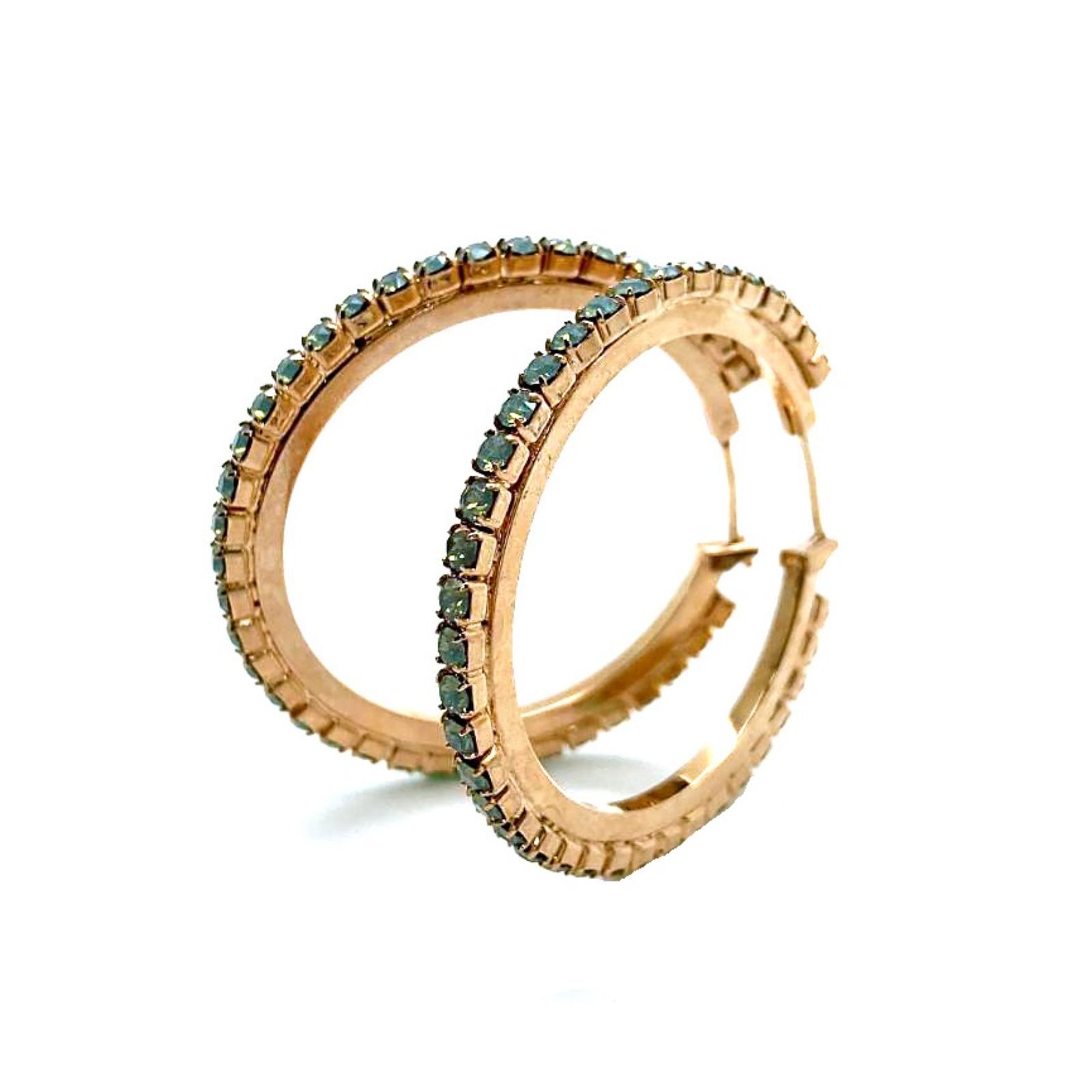 E-1435-4-390-RG6 (3) Mariana Earrings Hoop Beaded Pacific Opal Austrian Crystals My Treasures Coll. - Image 1
