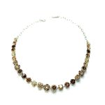 Necklace By Mariana Woman Stunning Peach and Smoked Topaz Swarovski Crystals - Image 3