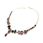 Mariana Necklace Wildberry / Misty Coll. Wallflower Lavender & Amethyst Austrian Crystals