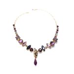 Mariana Necklace Wildberry / Misty Coll. Wallflower Lavender & Amethyst Austrian Crystals - Image 3