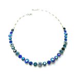 Necklace By Mariana Sleepy Time Tea Time Coll. Floral Montana Blue Austrian Crystals