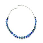 Necklace By Mariana Sleepy Time Tea Time Coll. Floral Montana Blue Austrian Crystals - Image 2