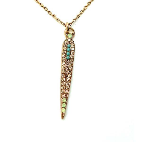 Mariana Necklace Pendant Fashionable Greens & Lt Peach Austrian Crystals Summer Palace Silk Road Coll.
