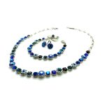 Jewelry Set By Mariana Woman Beautiful Sapphire Necklace, Bracelet and Earrings - Image 2
