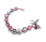 Bracelet By Mariana Woman Adorable Rose and Pink Opal Swarovski Crystals - Image 2