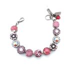 Bracelet By Mariana Woman Adorable Rose and Pink Opal Swarovski Crystals