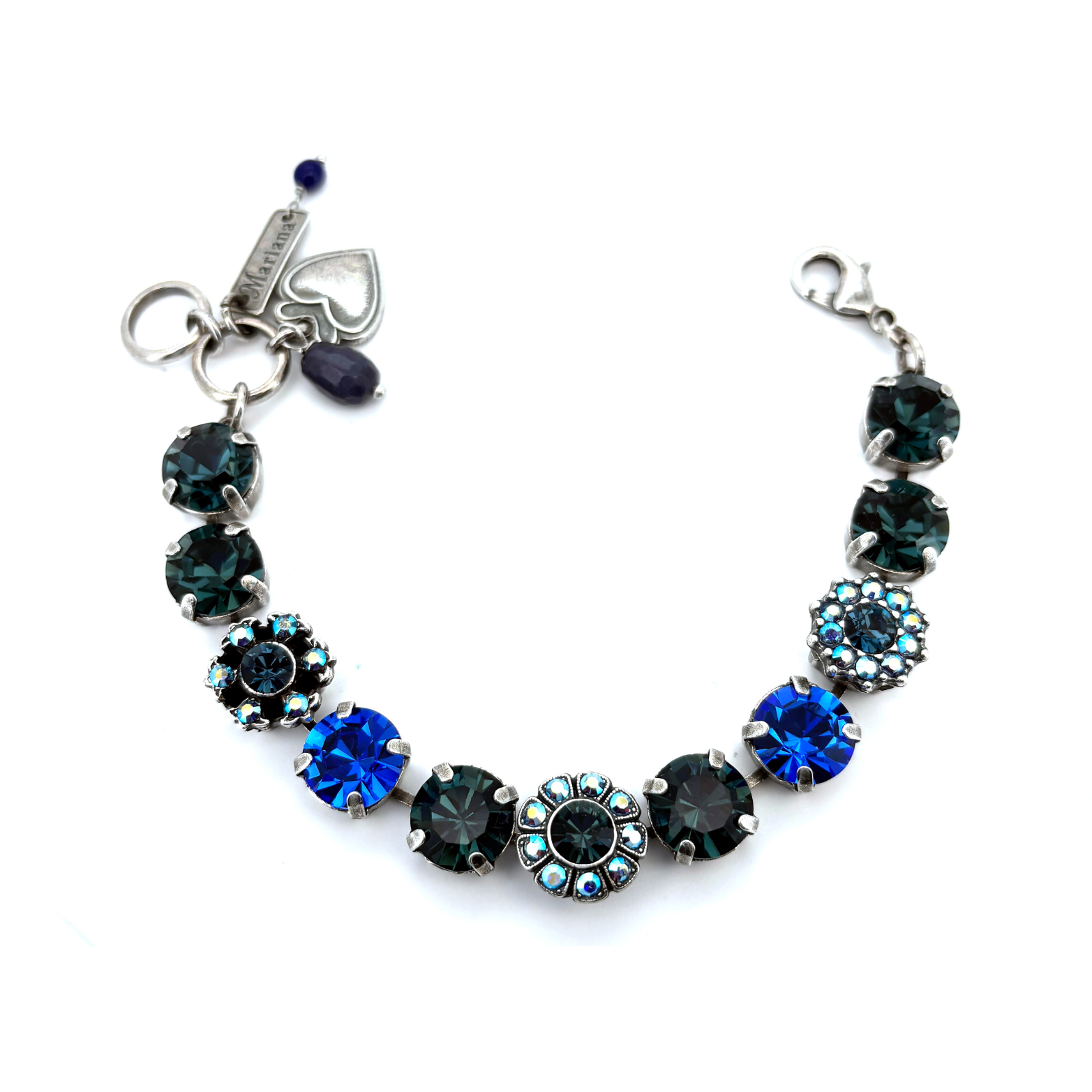 B-4174-207-SP (3) Bracelet By Mariana Woman Glamorous Montana Blue and Sapphire Swarovski Crystals - Image 1
