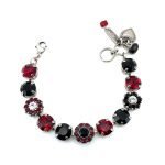 Bracelet By Mariana My Treasures Coll. Siam, Jet Black & Clear Swarovski Crystals