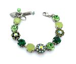 Mariana Bracelet Charming Peridot, Grass Green, Chrysolite Opal & Citrine Austrian Crystals My Treasures Coll.
