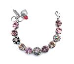 Bracelet By Mariana Woman Fab Rose, Fuchsia and Golden Swarovski Crystals-SP