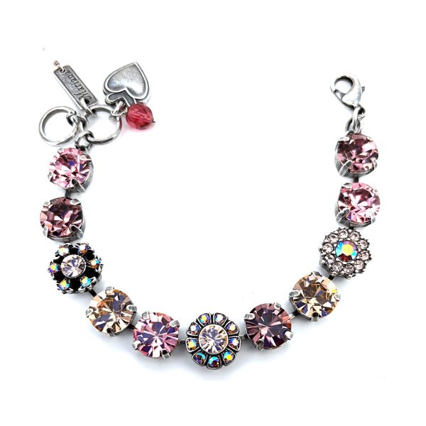 Bracelet By Mariana Woman Fab Rose, Fuchsia and Golden Swarovski Crystals-SP