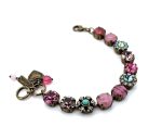 Bracelet By Mariana Woman Elegant Vintage Rose and Fuchsia Swarovski Crystals - Image 2