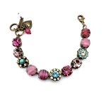 Bracelet By Mariana Woman Elegant Vintage Rose and Fuchsia Swarovski Crystals