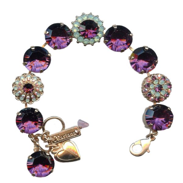 Mariana Bracelet Elegant Floral Amethyst, Pacific Opal & Lilac Shadow Austrian Crystals My Treasures Coll.