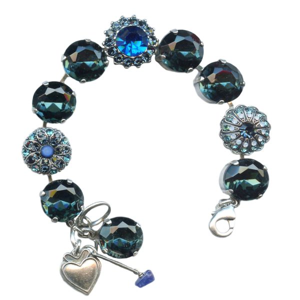 Mariana Bracelet Gorgeous Montana Blue, Lt Sapphire & White Opal Austrian Crystals My Treasures Coll.