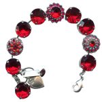 Bracelet By Mariana Stunning Woman Siam and Red Coral Swarovski Crystals - Image 3