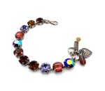 Mariana Bracelet Beautiful Amethyst, Tanzanite, Topaz, AB & Lt Rose Austrian Crystals Faith Inspiration Coll. - Image 3
