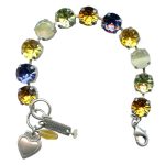 Mariana Bracelet Adorable Jonquil Yellow, Topaz, Purple & Yellow Opal Austrian Crystals Hope Inspiration Coll.