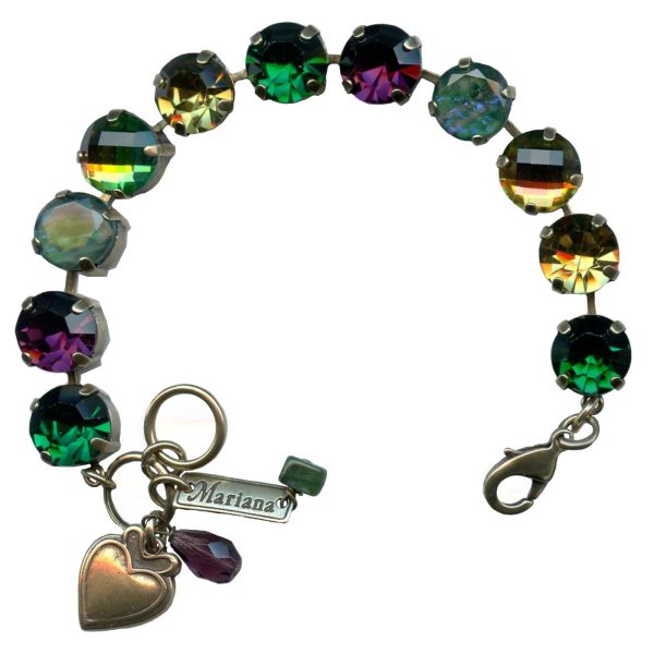 Mariana Bracelet Charming Emerald, Amethyst & Topaz Austrian Crystals Luck Inspiration Coll.