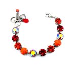 Bracelet By Mariana Stunning Siam and Coral Swarovski Crystals - Image 2