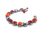 Bracelet By Mariana Stunning Siam and Coral Swarovski Crystals