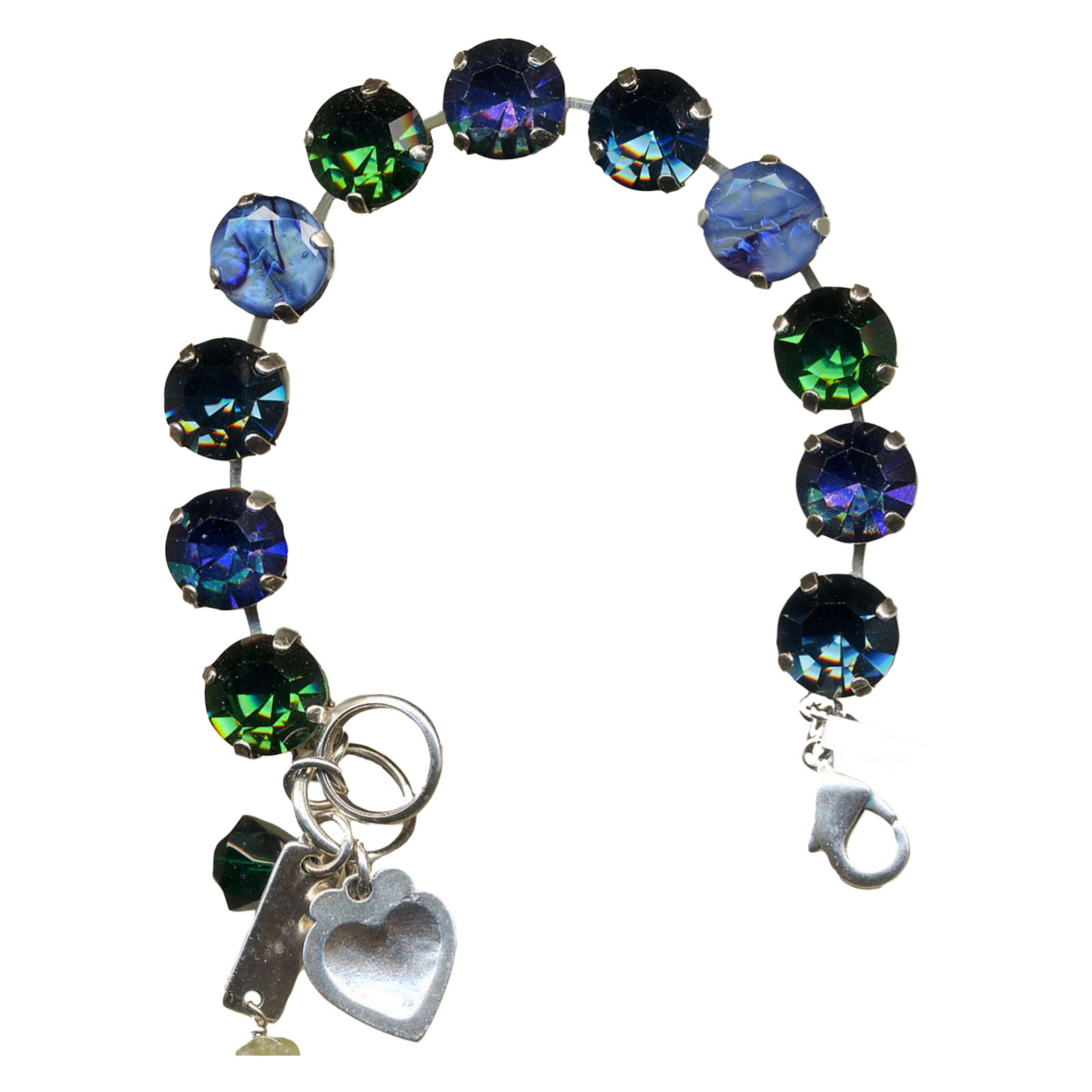 B-4474-1316-SP(1) Mariana Bracelet Soulful Royal Blue, Sapphire, Emerald & Marbled Stone Austrian Crystals Mediterranean Blue Dancing the Night Away Coll. - Image 1