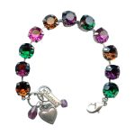 Mariana Bracelet Fab Drk Amber, Amethyst, Emerald & Rose Austrian Crystals My Treasures Coll. - Image 3