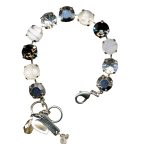 Mariana Bracelet Elegant Morion, White Opal, Foil & Clear Austrian Crystals Gardenia East Meets West Coll. - Image 2
