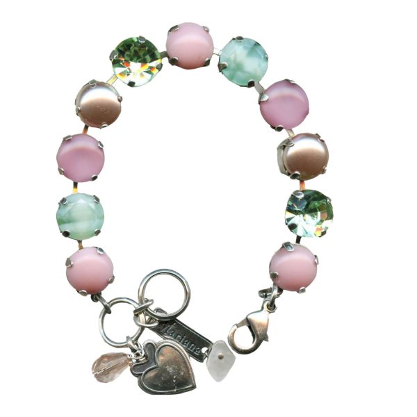 Bracelet By Mariana Woman Sassy Rose Opal and Sea-foam Green Swarovski Crystals