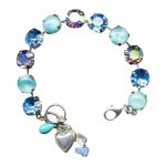 Mariana Bracelet Glitzy AB, Lt Sapphire & Turquoise Austrian Crystals Cindy Icons Coll.