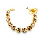 Bracelet By Mariana Golden Tulips Gypsy Soul Coll. Champagne Swarovski Crystals