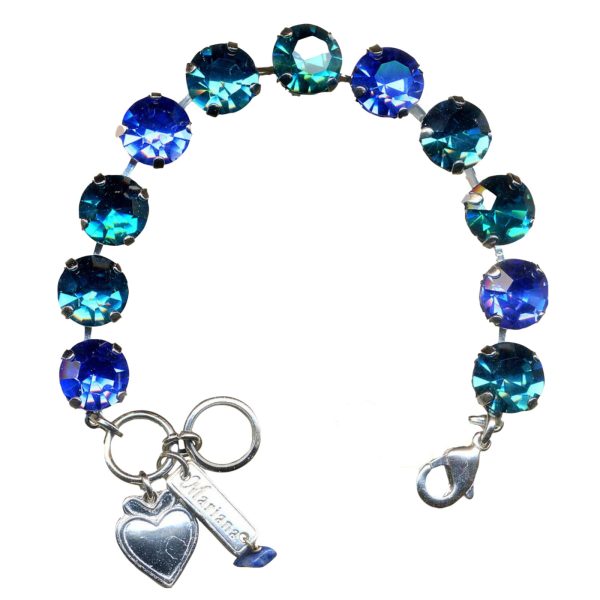 Mariana Bracelet Gorgeous Lt Turq, Blue Zircon & Sapphire Austrian Crystals Julia Icons Coll.