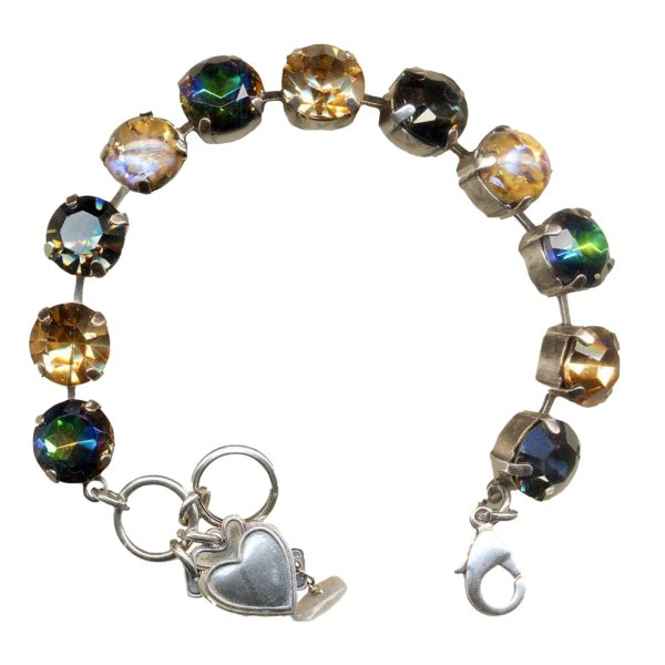 Mariana Bracelet Fab Champagne, Amber, & Smoky Quartz AB Austrian Crystals Vintage Lace Paradise Coll.