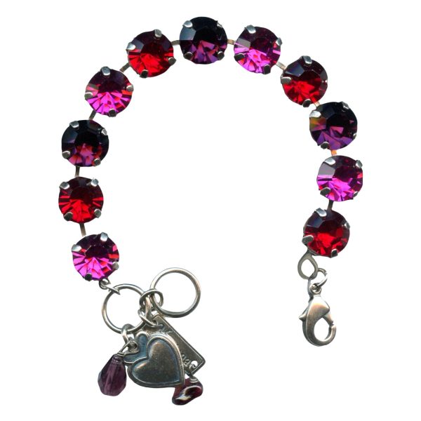 Mariana Bracelet Stunning Magenta Pink, Siam & Purple Austrian Crystals Passion Fruit Gypsy Soul Coll.