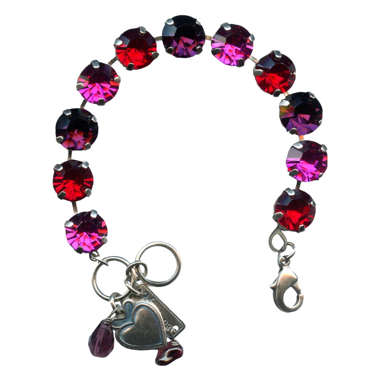 B-4474-3411-SP(1) Mariana Bracelet Stunning Magenta Pink, Siam & Purple Austrian Crystals Passion Fruit Gypsy Soul Coll. - Image 1