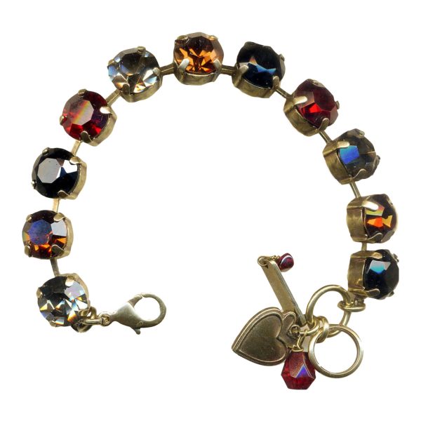 Mariana Bracelet Timeless Ruby Red, Amber, Jet, Clear & Navy Blue Austrian Crystals Red Stiletto Paradise Coll.
