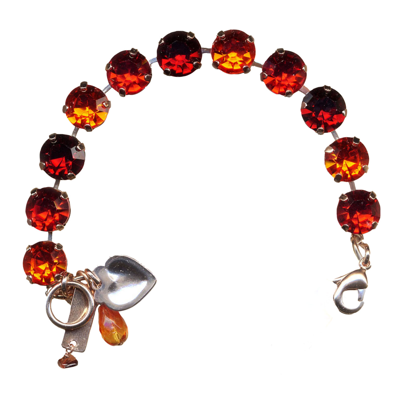 B-4474-3801-RG(1) Mariana Bracelet Sassy Bright Red & Hyacinth Austrian Crystals I’m On Fire Paradise Coll. - Image 1