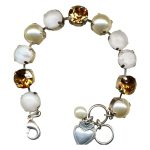 Mariana Bracelet Elegant Pearl, White Opal, & Amber Austrian Crystals Champagne and Caviar Nirvana Coll. - Image 3