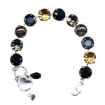 Mariana Bracelet Exquisite Jet Black, Navy Blue, Amber & Blue AB Austrian Crystals Midnight in Paris Dancing the Night Away Coll. - Image 3