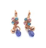 Earrings By Mariana The Sweet Life Coll. Lovely Tanzanite, Aquamarine & Rose Swarovski Crystals - Image 3