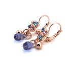 Earrings By Mariana The Sweet Life Coll. Lovely Tanzanite, Aquamarine & Rose Swarovski Crystals