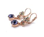Mariana Earrings Fab Bow in Purple Velvet & Peridot Austrian Crystals My Treasures Coll. - Image 2