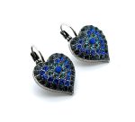 Earrings By Mariana Woman Heart Shaped Sapphire and Montana Blue Swarovski Crystals - Image 2