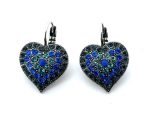 Earrings By Mariana Woman Heart Shaped Sapphire and Montana Blue Swarovski Crystals - Image 3