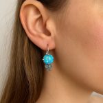 Earrings By Mariana Woman Moon Yellow Mineral and Opal Swarovski Crystals - Image 3