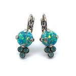 Earrings By Mariana Woman Moon Yellow Mineral and Opal Swarovski Crystals