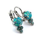 Earrings By Mariana Woman Moon Yellow Mineral and Opal Swarovski Crystals - Image 4
