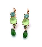 Earrings By Mariana Woman Elegance Fern and Mint Green Swarovski Crystals - Image 3