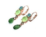 Earrings By Mariana Woman Elegance Fern and Mint Green Swarovski Crystals