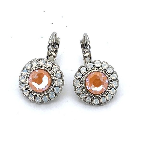 Earrings By Mariana Woman Fab Floral Peach and Opal Swarovski Crystals